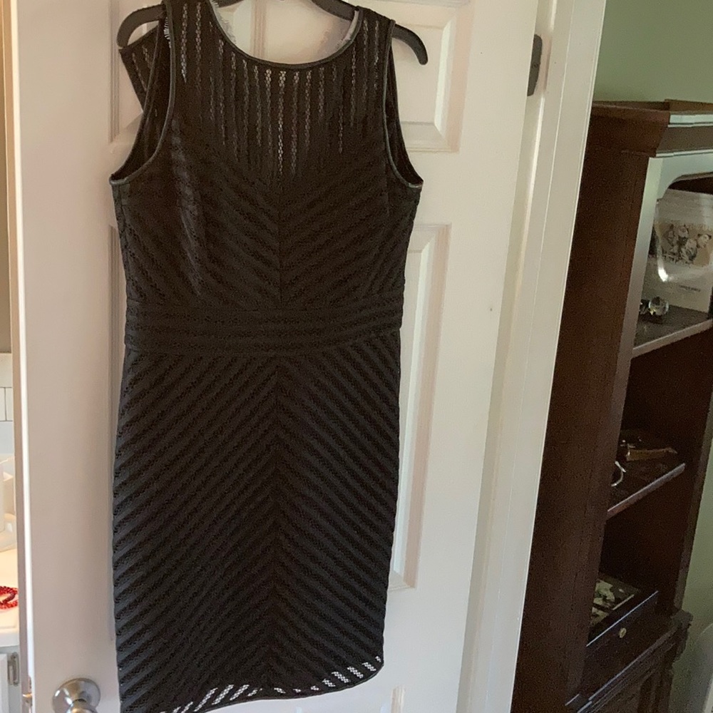 Black lace sheath dress